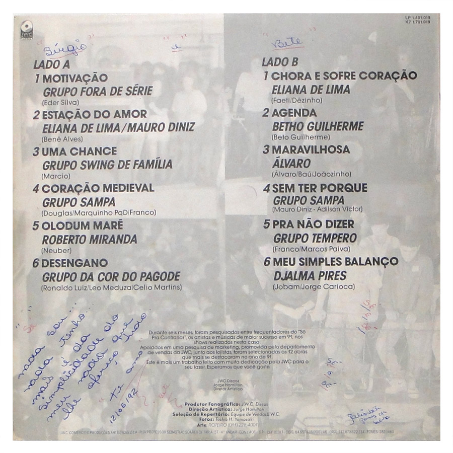 O Melhor Do Só Pra Contrariar - 92 (1992, Vinyl) - Discogs