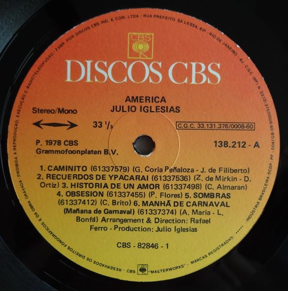 Julio Iglesias - America - 20% a 50% Off
