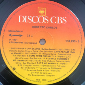 Roberto Carlos ‎– Canta em Ingles - 1981 - 20% a 50% Off °