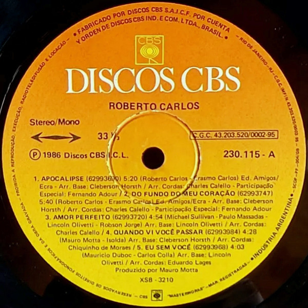 Roberto Carlos - 1986 - 20% a 50% Off °