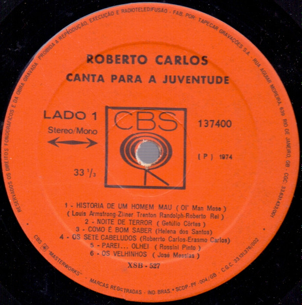 Roberto Carlos – Canta Para A Juventude - 20% a 50% Off °