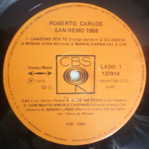 Roberto Carlos - San Remo 1968 - 20% a 50% Off °