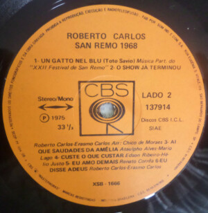 Roberto Carlos - San Remo 1968 - 20% a 50% Off °