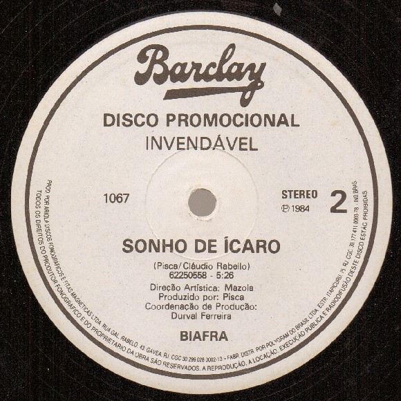 Biafra – Sonho De Ícaro (single)(raro) º
