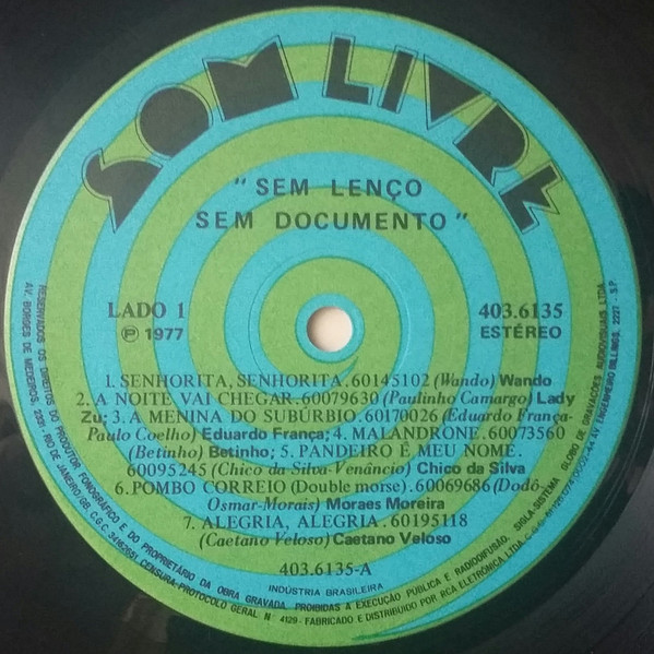 Sem Lenço Sem Documento - Trilha sonora original da novela - 20% a 50% Off °