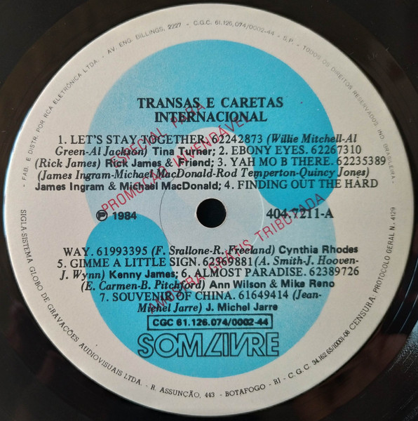 Transas e Caretas - Trilha Sonora Internacional da Novela - 20% a 50% Off °