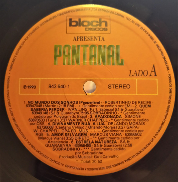 Pantanal - Trilha Sonora Original da Novela  - 20% a 50% Off °